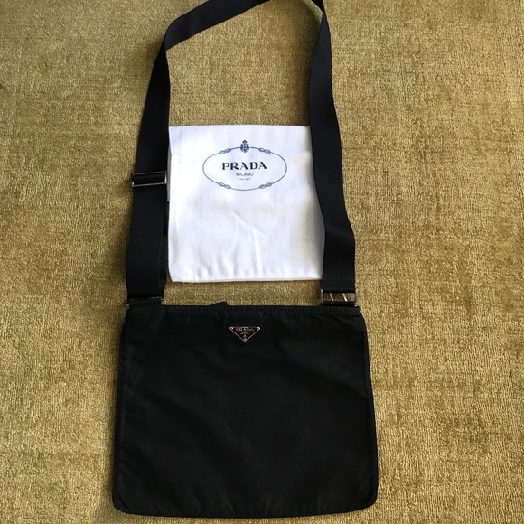 Prada Handbags - PRADA Black Nylon Square Crossbody Bag